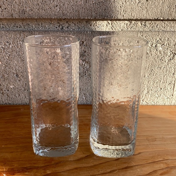 2 x “Hammered” Tall Glasses - Picture 1 of 12